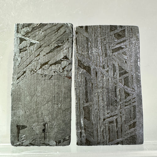 2PCS Aletai Iron Meteorite Slab Cut Slices Etched Cut Section 38g #T48