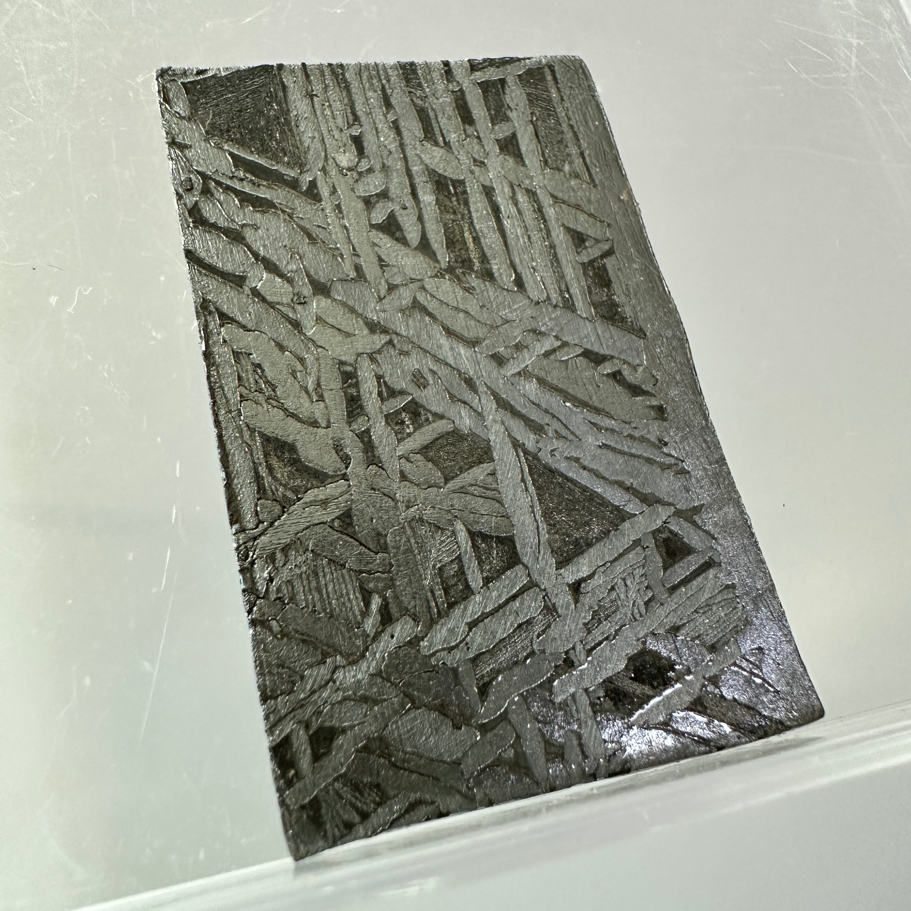 2PCS Aletai Iron Meteorite Slab Cut Slices Etched Cut Section 40g #T50