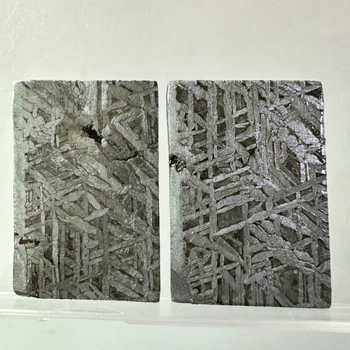 2PCS Aletai Iron Meteorite Slab Cut Slices Etched Cut Section 44g #T55