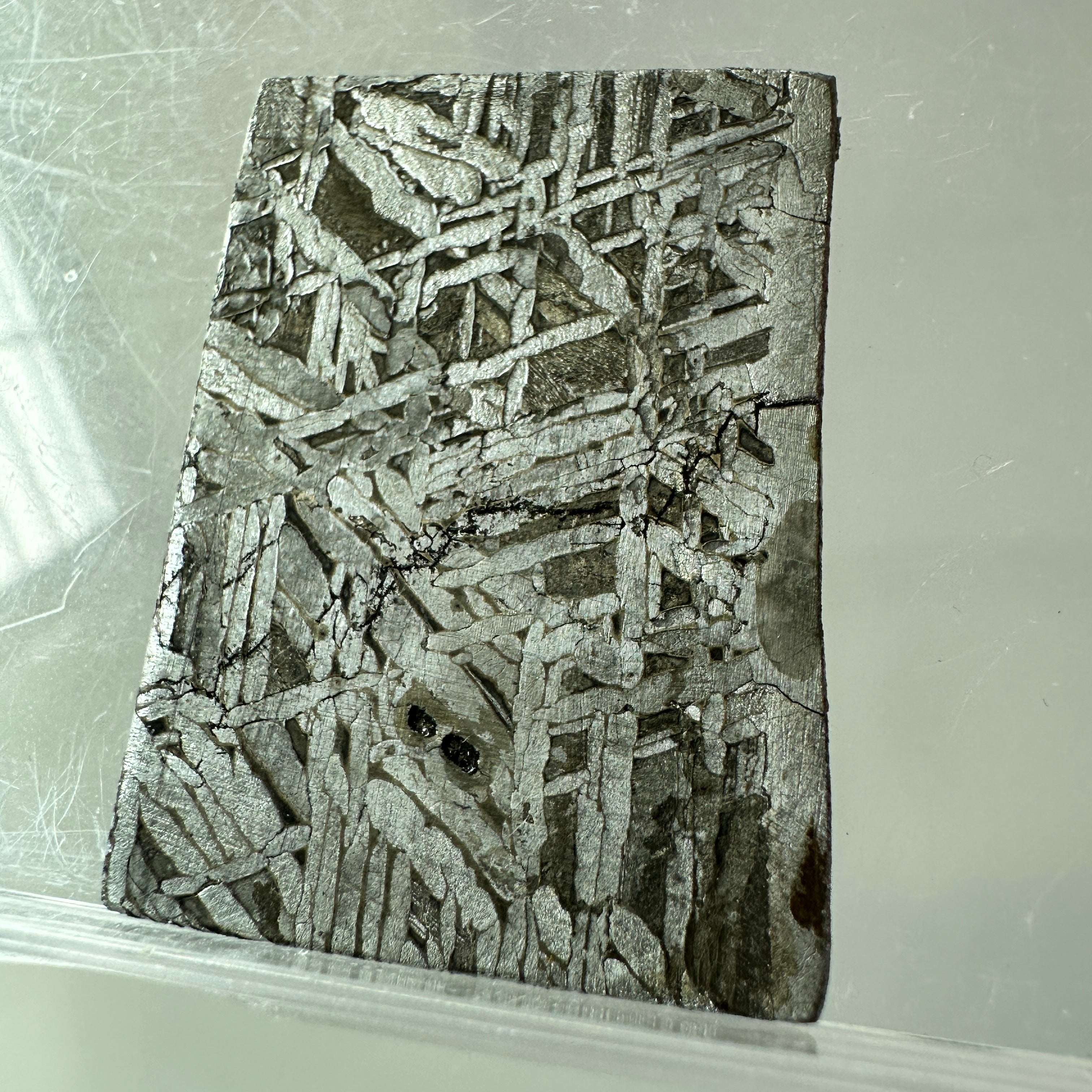 2PCS Aletai Iron Meteorite Slab Cut Slices Etched Cut Section 47g #T62