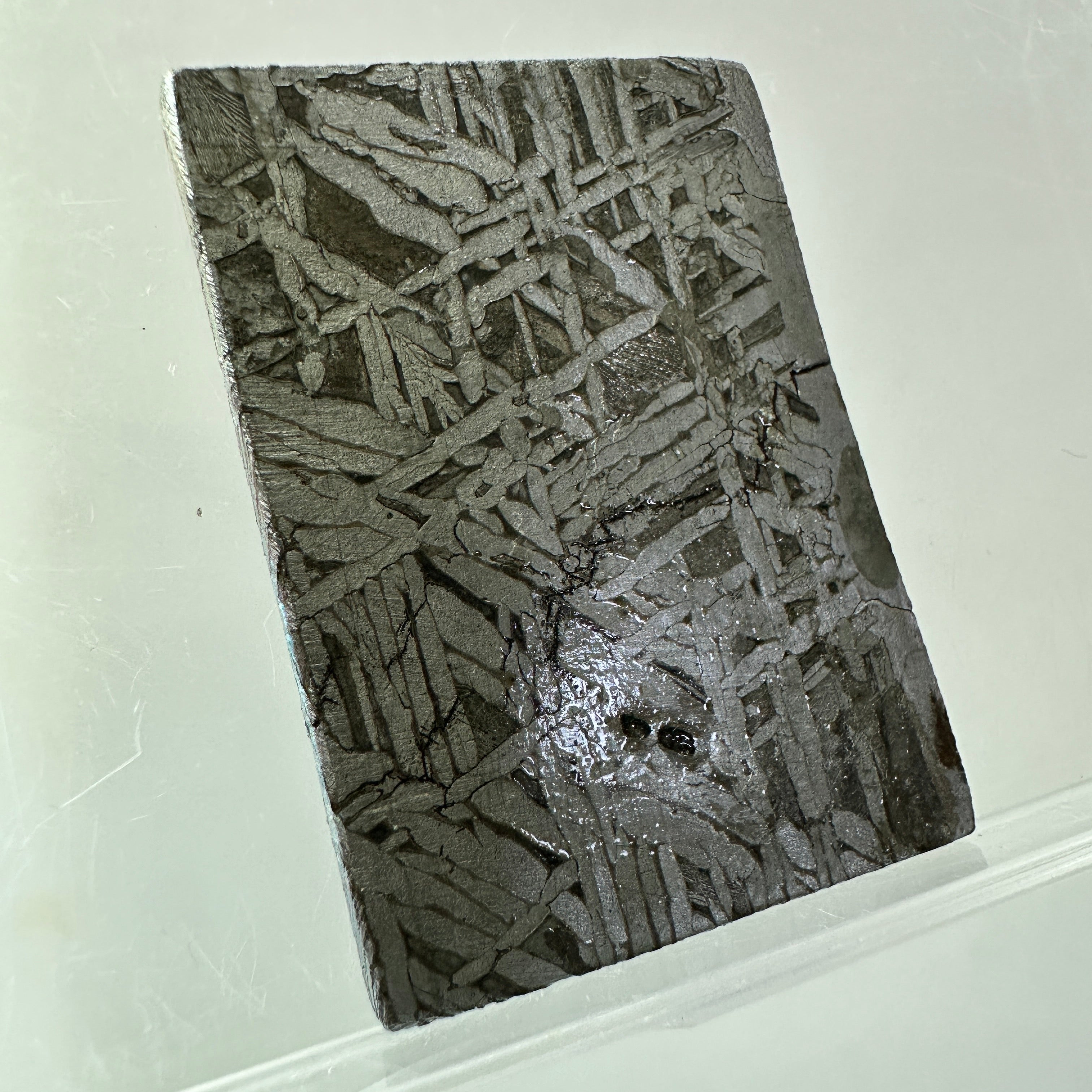 2PCS Aletai Iron Meteorite Slab Cut Slices Etched Cut Section 47g #T62